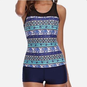 BOGO Tankini Swimsuits for Women with Shorts Athletic Two Piece Bathing Suits
